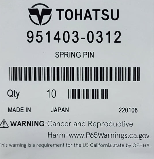 9514030312M Tohatsu Spring Pin (Sold Each)
