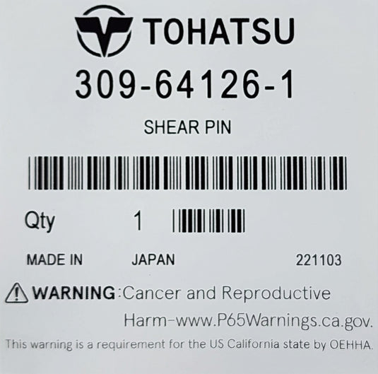 309-64126-1 M Tohatsu Shear Pin (5/32