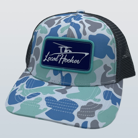 Local Hooker Charter Boat Patch Saltwater/Charcoal Hat