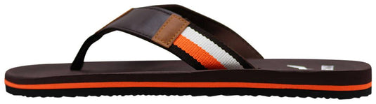 Norty Mens Flip Flop Sandal Brown Orange