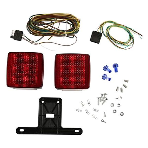 Attwood® 14065-7 - Red Rectangular Multi-Function Submersible LED Trailer Light Kit