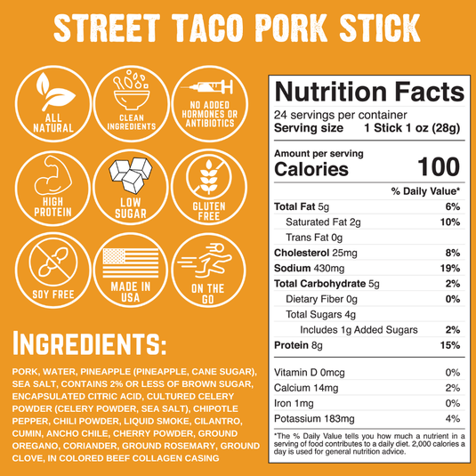 Righteous Felon Street Taco Pork Stick Multipack 6oz