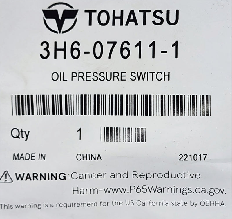 07611 Tohatsu 3H6-07611-1 Oil Pressure Switch – Delmarva Marine Solutions