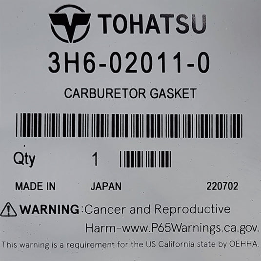Tohatsu 3H6-02011-0 Carburetor Gasket