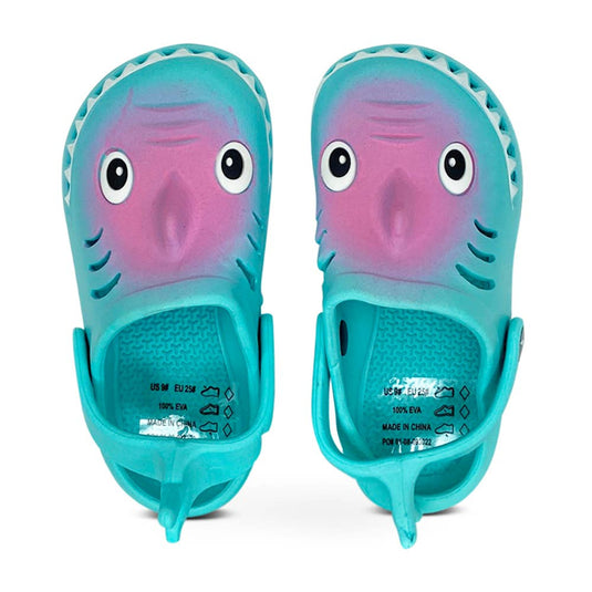 Norty TODDLER GIRL CLOG SHARK TURQUIOSE