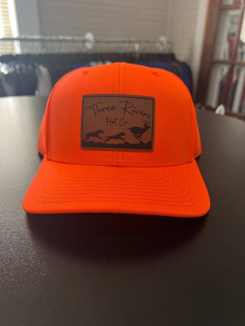 Load image into Gallery viewer, Deer Dog Hunting - Blaze Orange Trucker Snapback -
