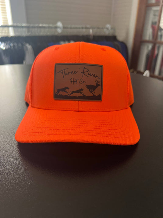 Deer Dog Hunting - Blaze Orange Trucker Snapback -
