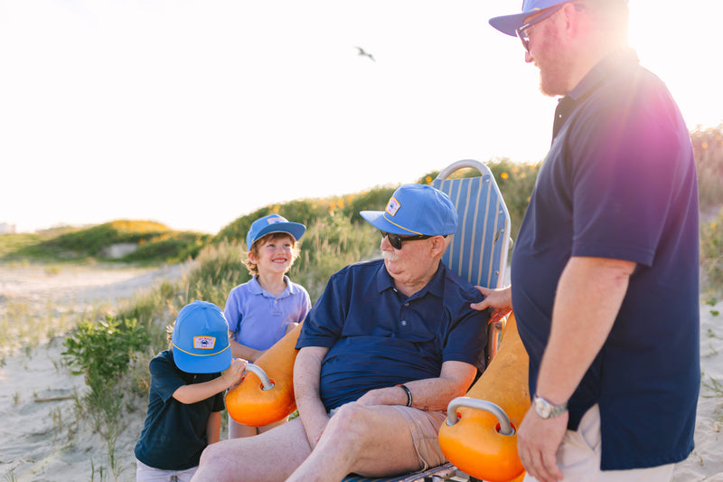 Load image into Gallery viewer, Youth Crab Blue Rope Snapback Hat
