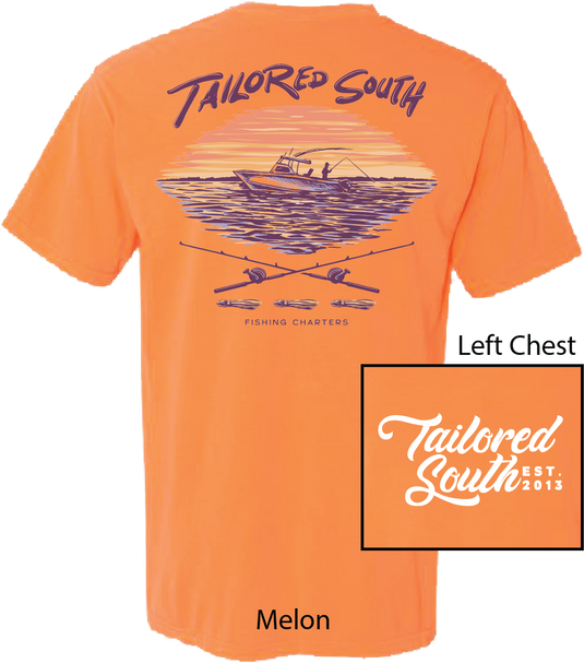 Tailored South Fishing Charters T-Shirt Melon TS020