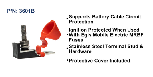 EGIS MRBF Terminal Fuse Block - Single Output, 30-300 A, Red Cover 3601