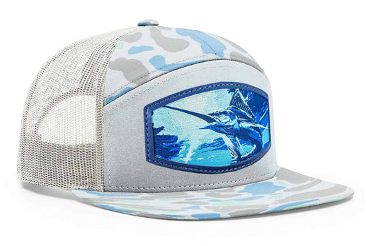 Marlin Woven Patch Old School Camo Hat.