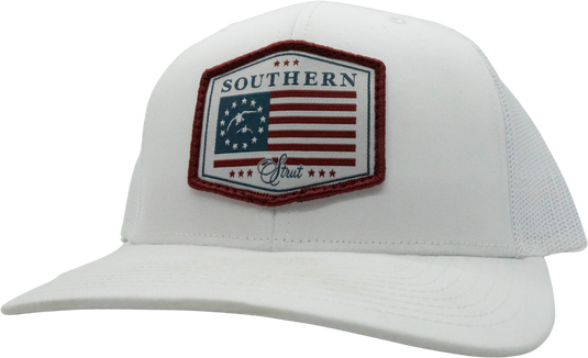USA Duck Flag Woven Patch Trucker Hat