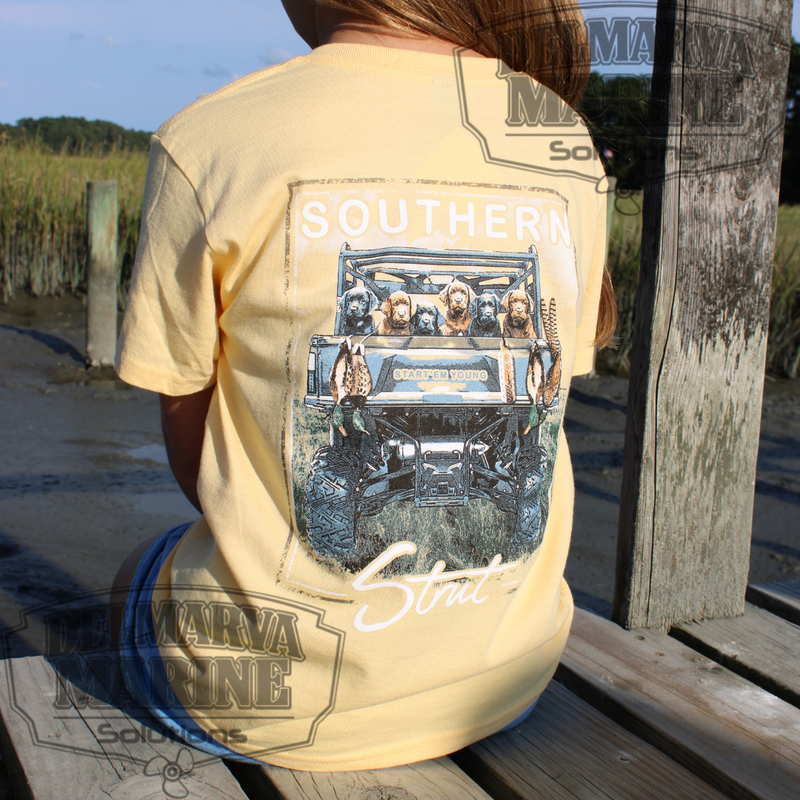 Load image into Gallery viewer, ATV Pups Youth Tee – Southern Strut Outdoor Dogs Design
