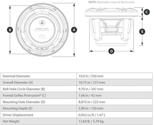JL Audio M6 10in Subwoofer with White Sport Grille 010-03488-00