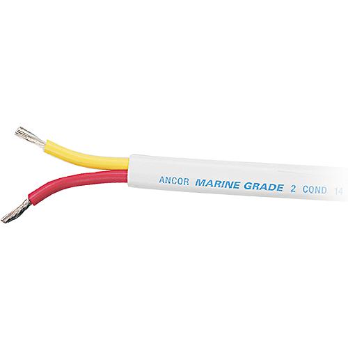 Ancor Marine Grade 124710 Tinned Duplex Safety Cable Red and Yellow With White Jacket, 16/2 Flat SOLD BY THE FOOT