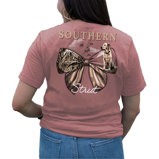 Camo Bow Tee – Southern Strut Hunting Girl Graphic Shirt