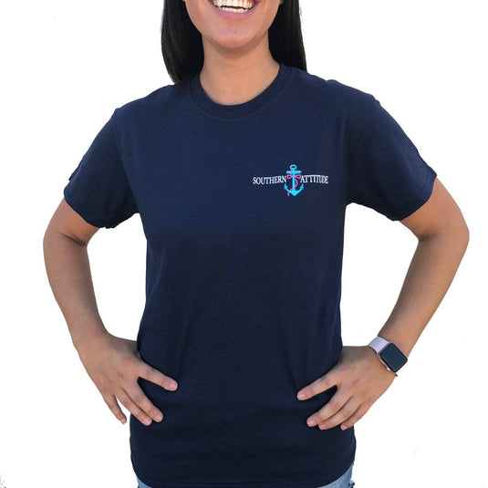 Southern Attitude Women's Salty Tee- Navy Blue