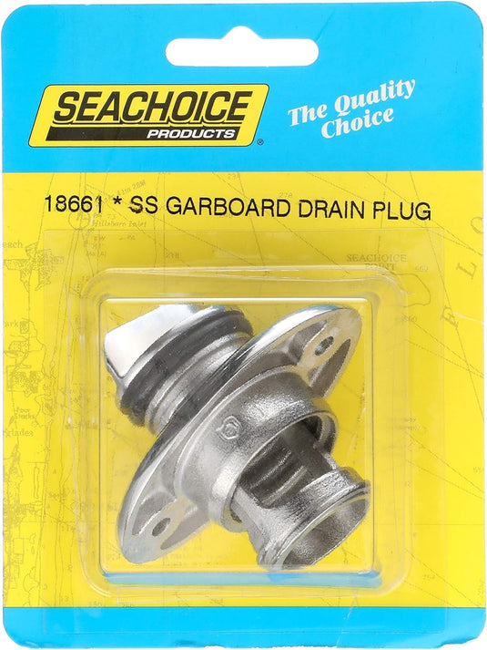 Seachoice Garboard Drain Plug, Stainless Steel - 18661