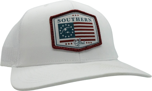 USA Duck Flag Woven Patch Trucker Hat