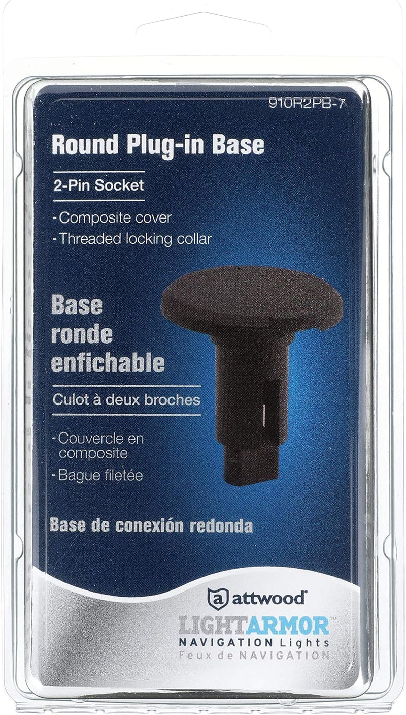 Load image into Gallery viewer, Attwood 910R2PB7 LightArmor™ Plug-In Base - Round Series, 2-Pin, Black
