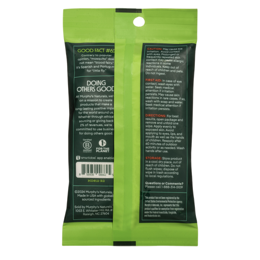 Murphy's Naturals Mosquito Repellent Wipes - sold each