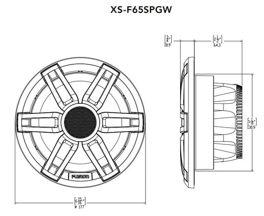Fusion® XS-F65CWB Marine Speakers 6.5