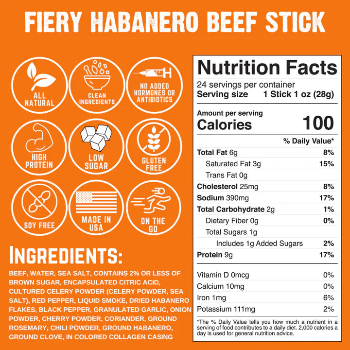 Load image into Gallery viewer, Fiery Habanero Beef Stick
