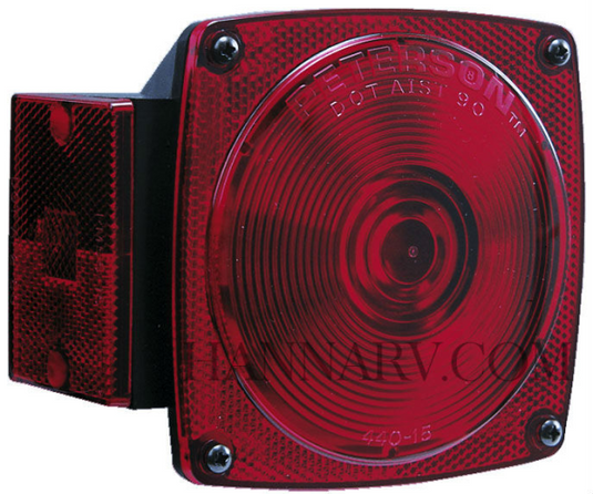 Peterson Manufacturing Under 80″ Combination Rear Light; with license light; Viz Pack E440L