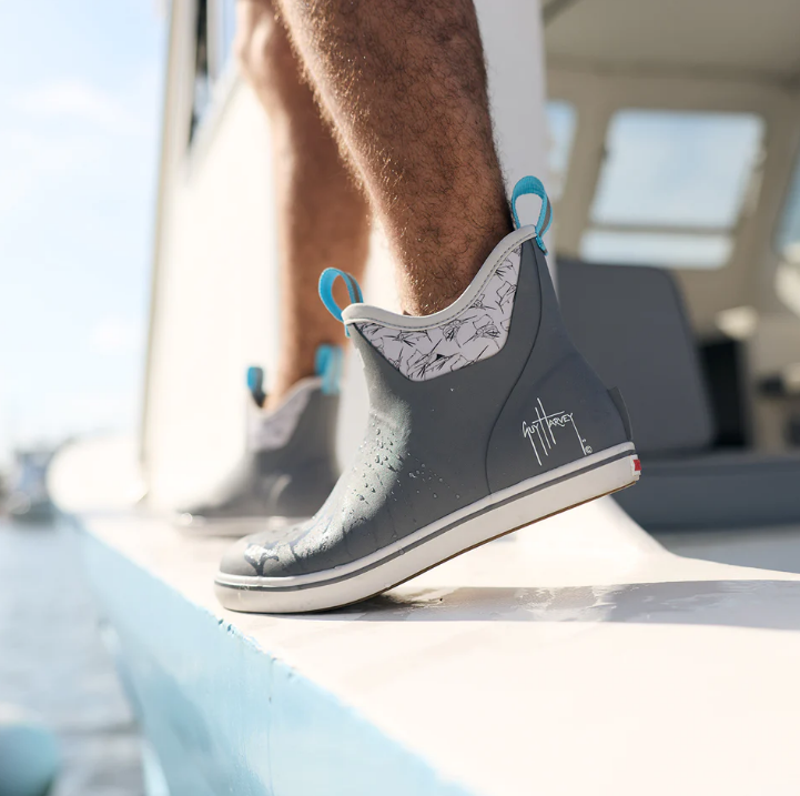 Load image into Gallery viewer, XTRATUF  Men's Ankle Deck Boot Guy Harvey Grey / Sailfish Sketch Style #XMABGHSS
