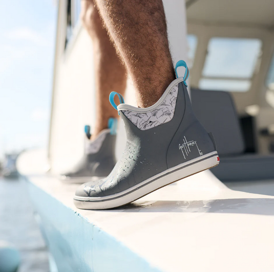 XTRATUF  Men's Ankle Deck Boot Guy Harvey Grey / Sailfish Sketch Style