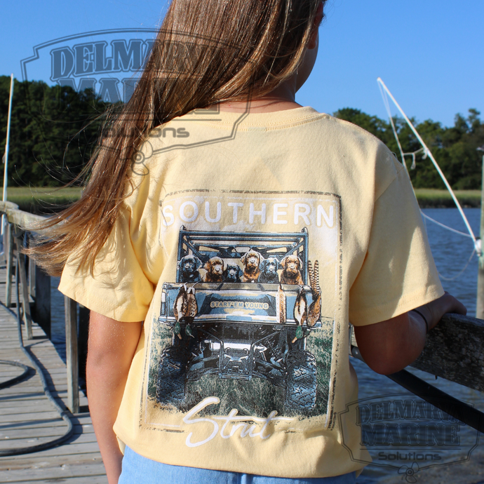 ATV Pups Youth Tee – Southern Strut Outdoor Dogs Design