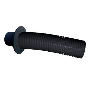 TRIDENT 4' stern flex hose with transom flange, Black. Sold per each.