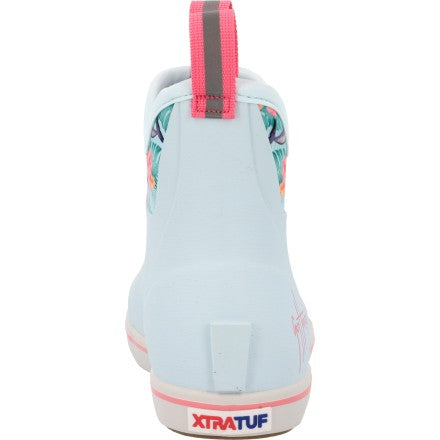 XTRATUF  Women's Ankle Deck Boot Guy Harvey  Blue / Dolphin Floral Style