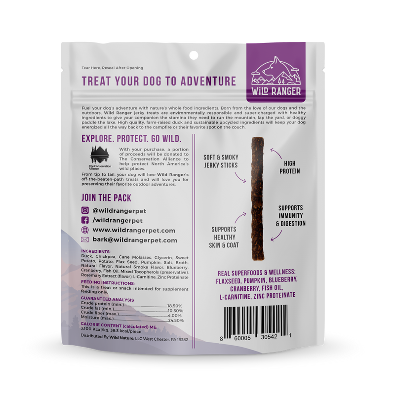 Load image into Gallery viewer, Wild Ranger Duck Jerky Dog Treats (6ct)
