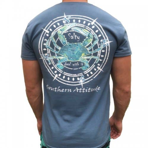 Southern Attitude Crab Tee - Indigo
