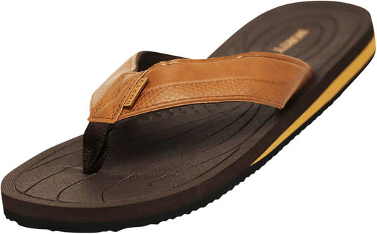 Norty Mens Flip Flop Sandal Brown Tan