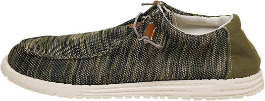 Norty Mens Olive Multi Laceup Boat Shoes