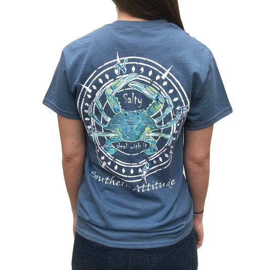 Southern Attitude Crab Tee - Indigo