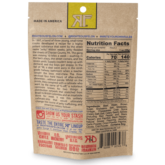 Righteous Felon Maryland Monroe Beef Jerky 2oz