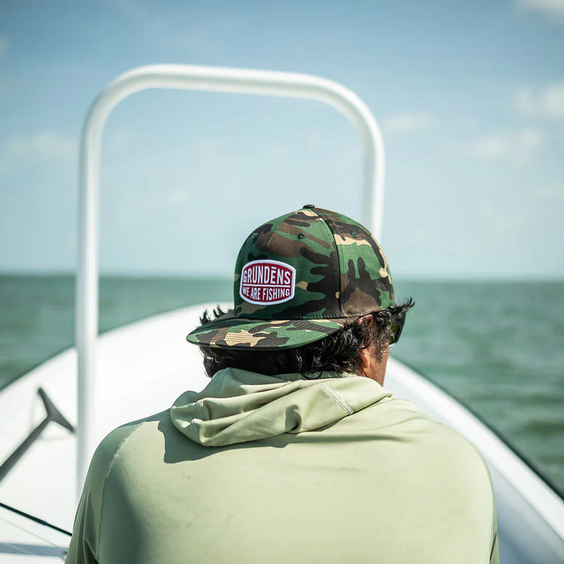 Load image into Gallery viewer, Grundens We Are Fishing Camo Trucker
