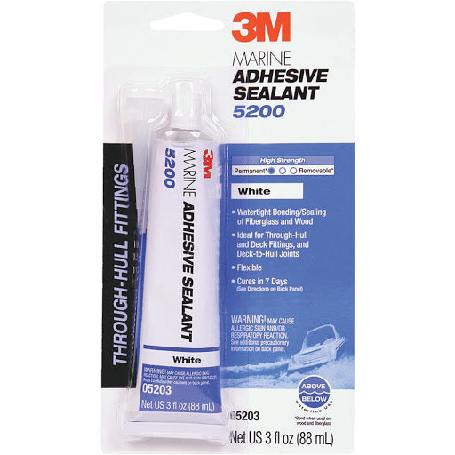 05203 3M Marine Adhesive Sealant 5200 (05203) – Permanent Bonding and Sealing for Boats and RVs – White – 3 Ounces