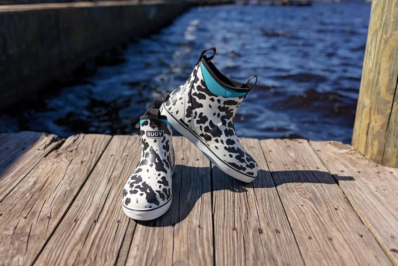 Load image into Gallery viewer, Buoy Boots Adult Deck Boot- Cow Print
