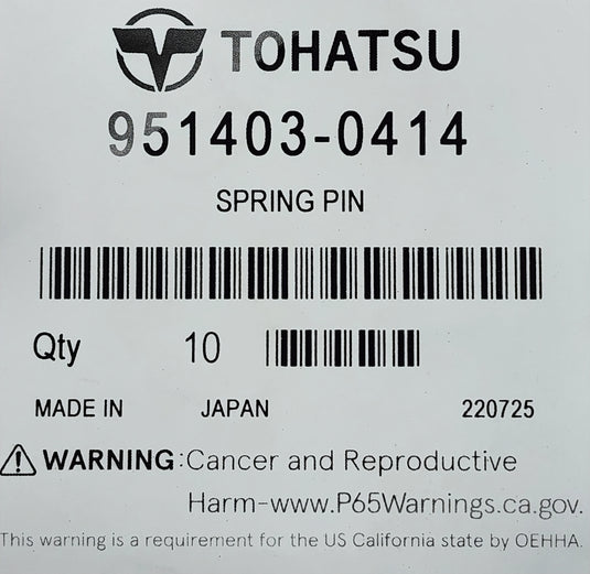 Tohatsu 951403-0414 Spring Pin