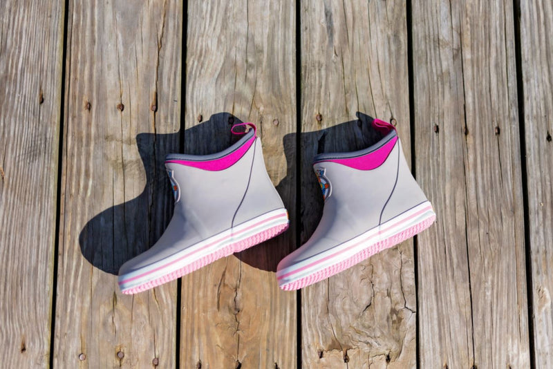 Load image into Gallery viewer, Buoy Boots Children&#39;s Deck Boot- Pink/Grey (BB104)
