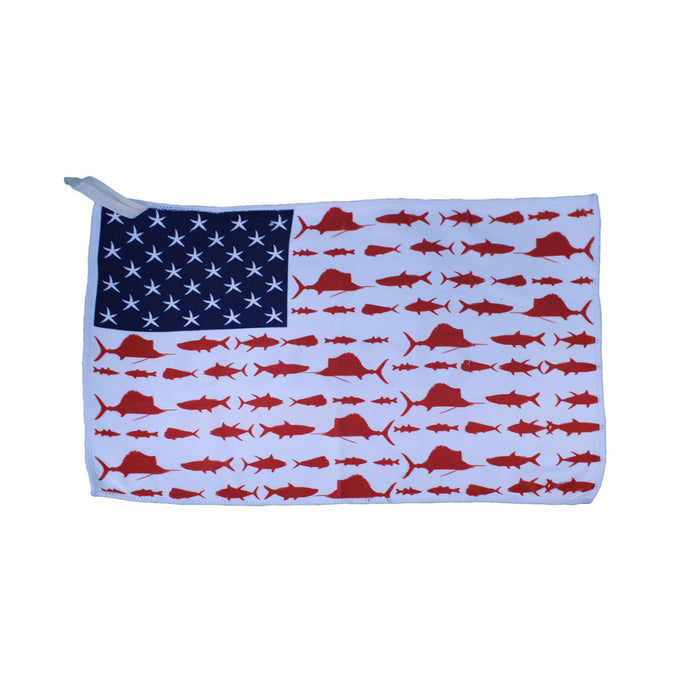 Danco Microfiber Fish Flag Towel - White
