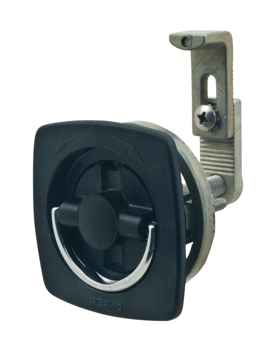 Perko 0932DP2BLK Flush-Mount Non-Locking Latch with Offset Adjustable Cam Bar for 1-1/8