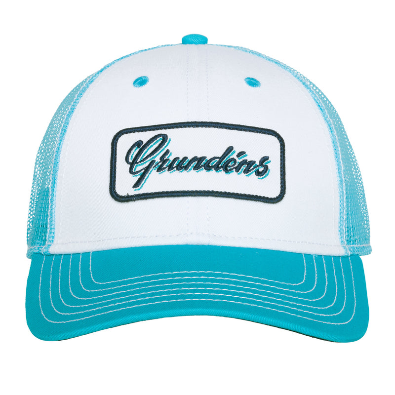 Load image into Gallery viewer, Grundens Women&#39;s Script Trucker Hat
