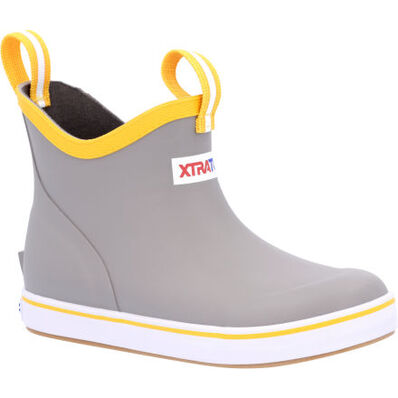 Load image into Gallery viewer, Xtratuf Kid&#39;s Ankle Deck Boot- Grey/Yellow (XKAB107)
