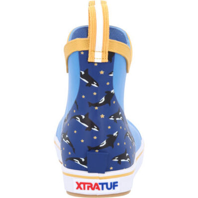 Xtratuf Kid's Salmon Sisters Ankle Deck Boot-  Blue/Whales (XKAB2SS)
