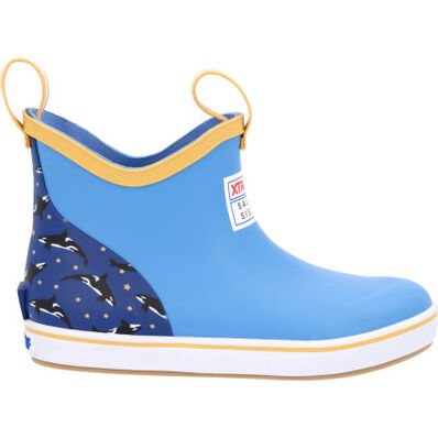 Load image into Gallery viewer, Xtratuf Kid&#39;s Salmon Sisters Ankle Deck Boot-  Blue/Whales (XKAB2SS)
